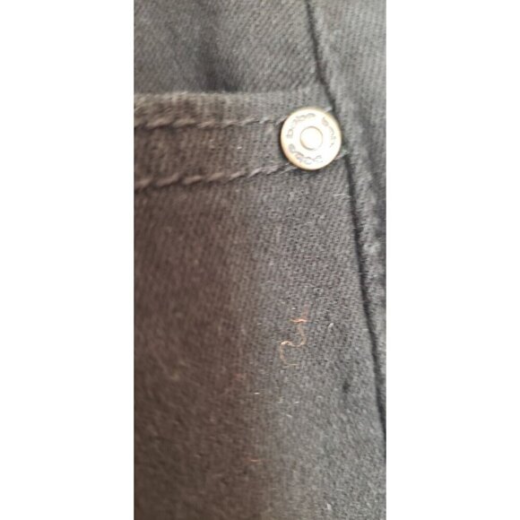 NWT $ 80 BEBE BLACK DENIM BACK POCKETS CRYSTAL LOGO STRAIGHT LEGS JEANS SZ 12/31 - Picture 5 of 11